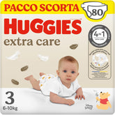 Scutece Huggies Extra Care, mărimea 3 (6-10 kg), 2 pachete a câte 40 de scutece