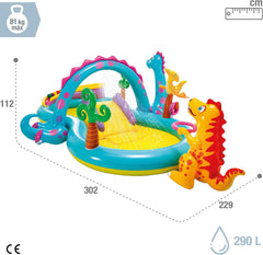 Intex 57135NP - Centru de joacă gonflabil Dinoland, Vinil, Multicolor, 302x229x112 cm