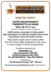 Boabe de cafea Santos Fancy, decofeinizate, 500g - Cafea