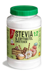 Stevia + Eritritol 1:2 Îndulcitor, 1G = 2G Zahăr, 1 Kg Indulcitori Naty Shop