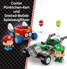 LEGO Mario Kart - Baby Mario Vs. Baby Luigi, figuri Nintendo de colecționat, 2 vitezomani de jucărie construibile, cadou pentru băieți, fete și gameri cu vârsta peste 8 ani, jucărie de aventură 72034 Seturi de constructie Besuche den LEGO-Store
