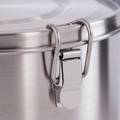 Tatonka Food Bowl - Recipient / bol pentru alimente din oțel inoxidabil - Cu capac, cleme de fixare și scalare a volumului - 0,5L / 0,75L / 1L volum Cutii depozitare alimente Naty Shop