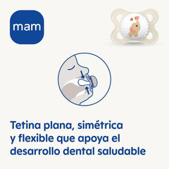 Suzetă MAM Clip It! Broche & Original S226 Skinsoft™ din silicon, ultra-moale, pentru bebeluși de la 0+ luni