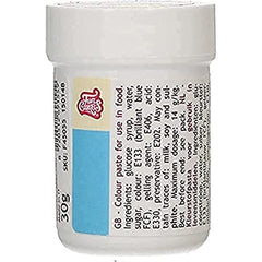 Colorant alimentar concentrat Funcakes Paste Color Blue Sky; pentru aluat, cremă, fondant, marțipan, aluat, pastă de modelat și pastă de flori. Halal și Kosher. 30 g