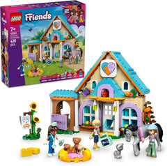 LEGO Friends Cabinet veterinar pentru cai și animale de companie, set de construcție și joacă pentru jocuri de rol imaginative cu 3 minifigurine și 5 figurine de animale, idee de cadou pentru fete de la 7 ani 42651 Seturi de constructie Besuche den LEGO-Store Titlu implicit