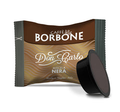 Caffè Borbone Don Carlo, Schwarze Kaffeemischung - 50 Kapseln - Kompatibel mit Lavazza®* A Modo Mio®* Haushalts-Espressomaschinen