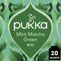 Pukka | Ceai de plante organic „Mint Matcha Green” | Mentă, mentă piperată și matcha | Ceai verde pentru prospețime dimineața | Pachet de 1 | 20 pliculețe de ceai