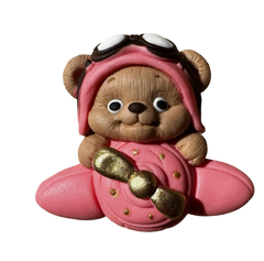 Decoratiune comestibila, Ursulet in avion Decoratiuni din Pasta de Zahar Nati Shop