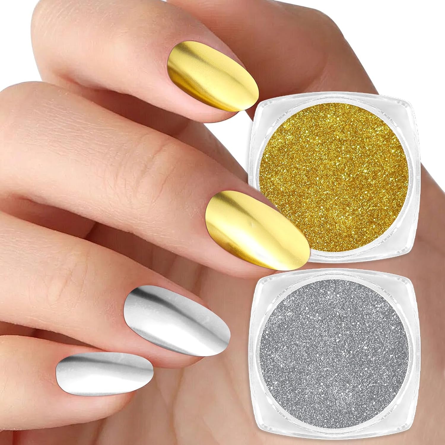 White Pearl Chrom Nagel Pulver, Irisierendes Aurora Pulver Metallic Spiegel Effekt Glitter Pulver Pearlescent Eis Transparent Meerjungfrau Pigment Perle Glitter Staub Für Nail Art Dekoration