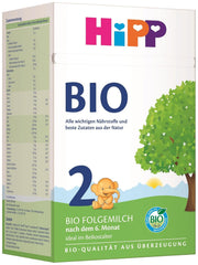 Lapte de continuare HiPP 2 Organic (4 x 600g), după 6 luni, cu Omega-3 (DHA, ALA), calciu și amidon organic ușor de preparat, de cea mai bună calitate organică