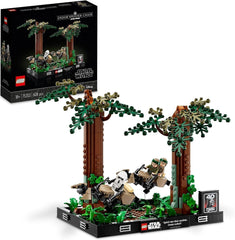 LEGO 75353 Star Wars Pursuit on Endor - Set Diorama, Întoarcerea Cavalerilor Jedi cu Luke Skywalker, Prințesa Leia & Scout Trooper și Speeder Bikes, 40th Anniversary Seturi de constructie Besuche den LEGO-Store Singur
