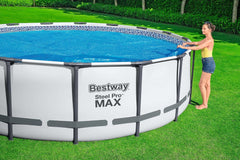 Bestway Husă solară din PE Ø 417 cm, albastră, rotundă