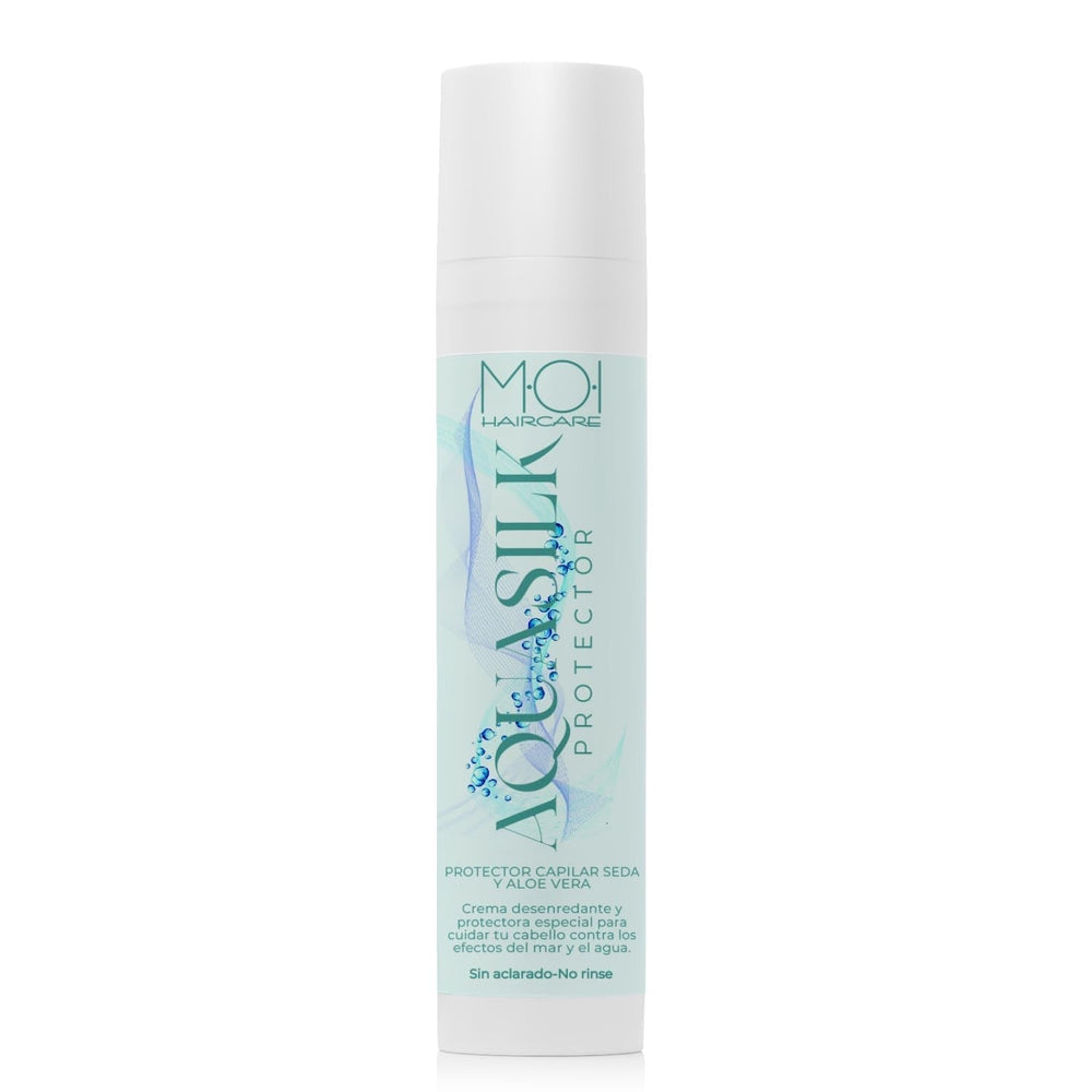Cremă de păr AQUA SILK pentru vară, protejează părul de mare și clor, mătase și aloe vera, M-O-I Haircare | 100 ml Masca de par Naty Shop Titlu implicit