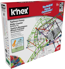 K'NEX 51438 Typhoon Frenzy Roller Coaster, 2-in-1 Model Colourful Construction Set for Boys and Girls, 19 Foot Toy, 640 Piece Kids Building Set for Children Aged 9 Years +