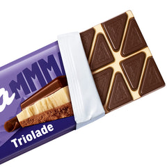 Milka Mmax Triolade – Ciocolată cu lapte alpină cu ciocolată albă și neagră – 280g