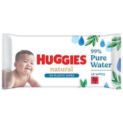 Șervețele umede Huggies naturale biodegradabile pentru bebeluși sensibili, 8 x 48 de șervețele, pachet vrac