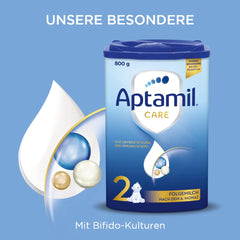 Aptamil Care 2 – Lapte de continuare după 6 luni, cu Omega 3 și 6, DHA și ARA, fără ulei de palmier, hrană pentru bebeluși, lapte praf, 1 x 800 g (pachet de 3)
