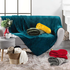 Douceur D'Intérieur Flanou Plaid, Poliester, Gri, 125 X 150 Cm Plapumi si pilote Naty Shop