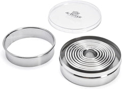 DeBuyer 3323.00N Recipiente cu 9 forme rotunde pentru biscuiți, silicon, gri, 13,2 x 13,2 x 4 cm