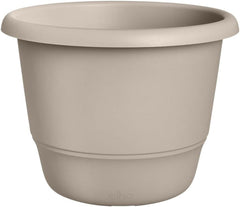elho Amiga Round 30 - Ghiveci pentru flori pentru interior și exterior - 100% plastic reciclat - Ø 29,5 x H 20,2 cm - Bej/Bej Ciupercă