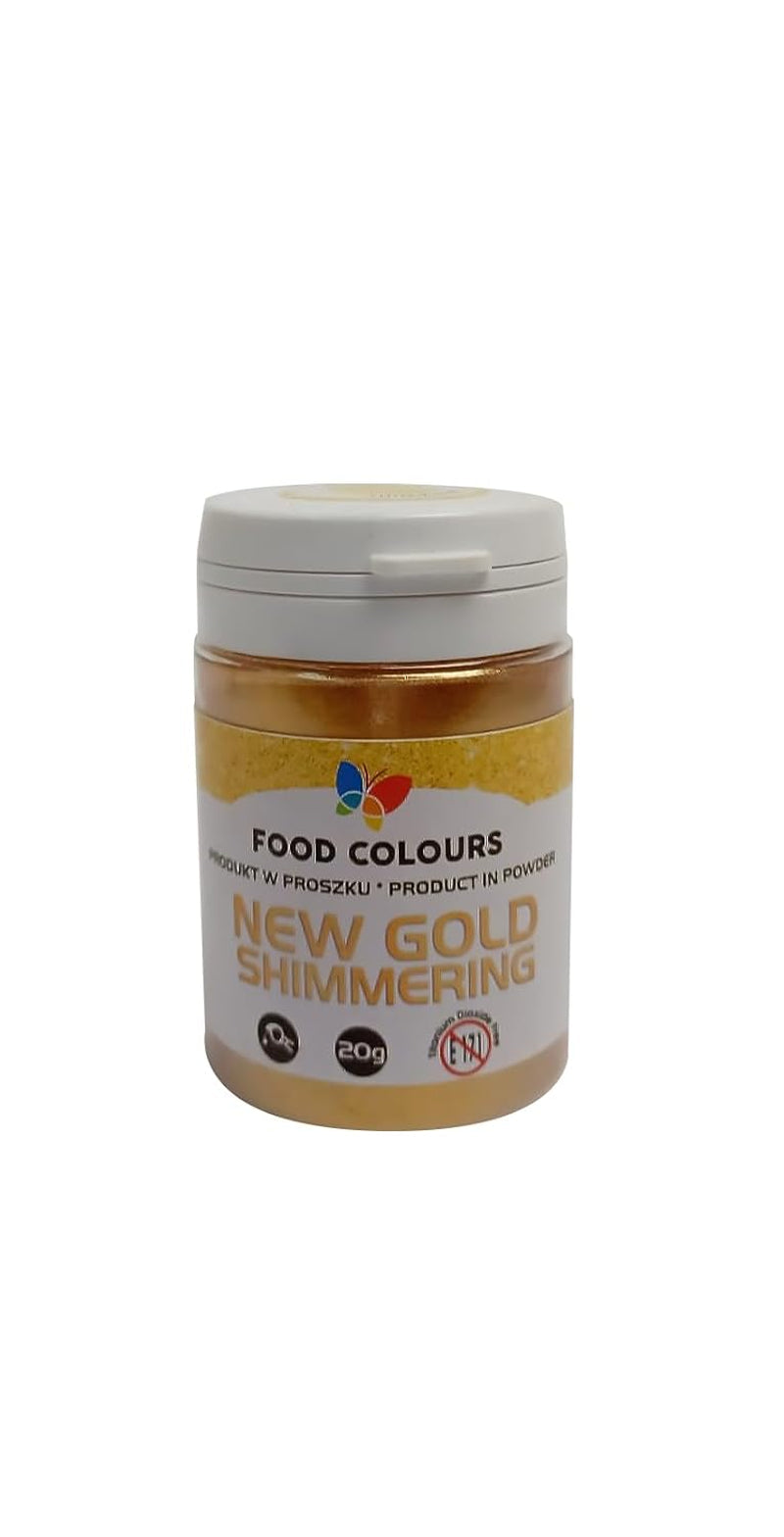 Glitter comestibil cu efect metalic, New Gold Shimering, 20 grame Glitter Naty Shop