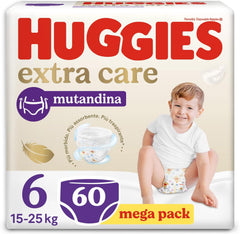 Scutece Huggies Extra Care, mărimea 6, 15-25 kg, 60 bucăți