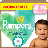 Scutece Pampers Harmony mărimea 4, 174 scutece, 9 kg-14 kg, protecție delicată a pielii cu protecție 100% Pampers