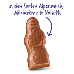 Milka Mini Santas – Mix de lapte alpin, cremă de lapte și alune în ambalaj individual festiv – 120g