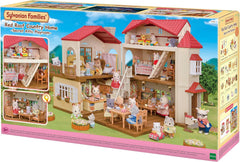5716 Casă de oraș cu mansardă - Casă de păpuși și L5339 Living tip casă de țară - Mobilier pentru casă de păpuși, 30 x 50 cm, 1 bucată (1 pachet), fabricată din plastic