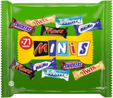 Pachet mixt de mini ciocolată, 71 de mini gustări de ciocolată (Mars, Snickers, Bounty, Twix, Milky Way) sub formă de dulciuri, ideale pentru o seară de fotbal american (1400g)