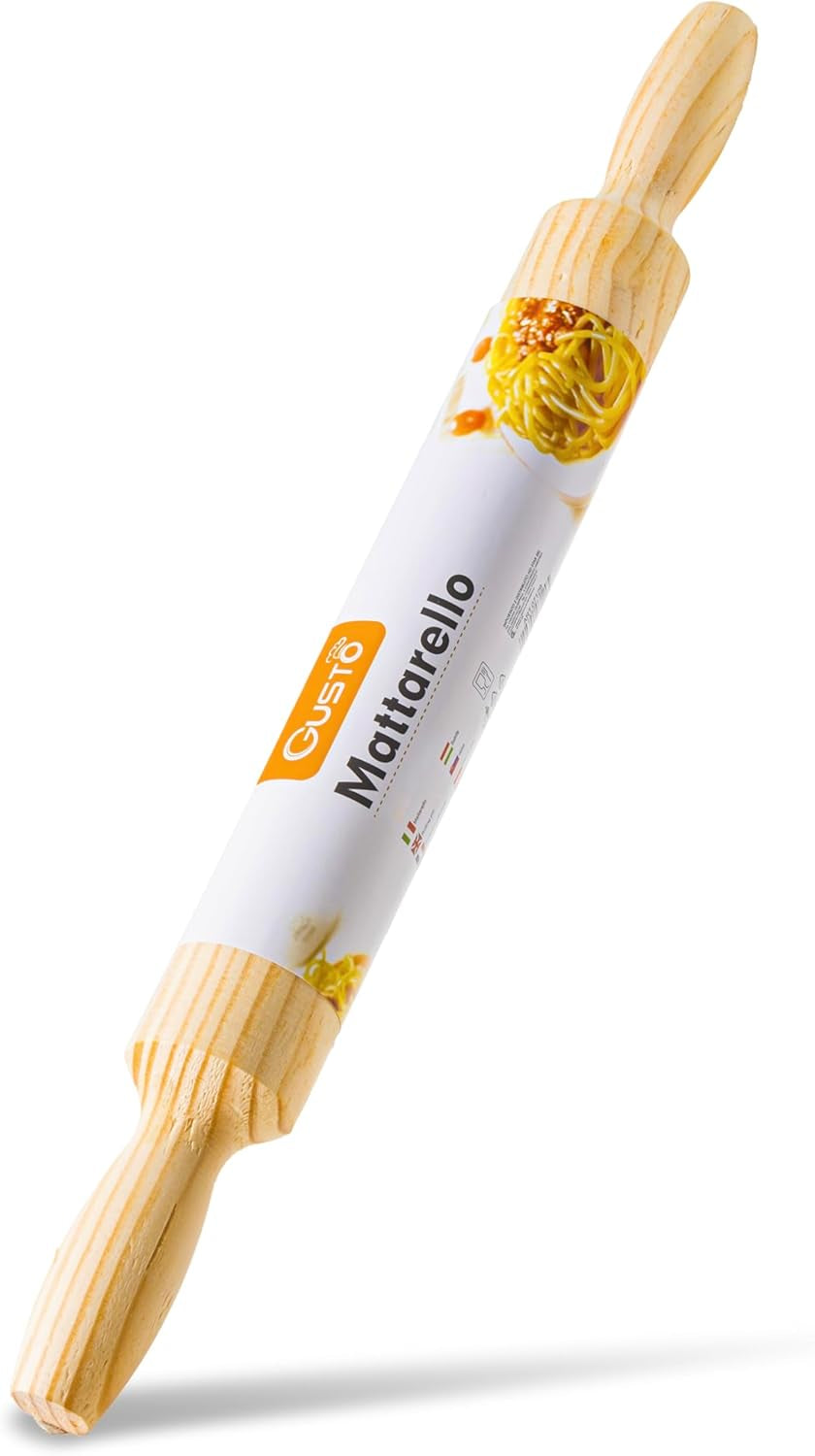 Sucitor din lemn cu mânere – 40 cm x 4 cm – Sucitor antiaderent pentru întinderea și frământarea pastelor proaspete, a pizzei, a fursecurilor, a ravioli-ului, a prăjiturilor, a produselor de patiserie – util în bucătărie