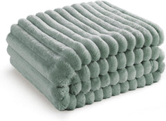 BEDSURE Sage Green Fleece Throw Blanket pentru canapea - pături confortabile super moi pentru femei, pătură mică drăguță pentru fete, 127 X 152 Cm Paturi si Cuverturi Besuche den BEDSURE-Store Salutări Aruncare (50" X 60")
