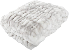 Lavish Home Oversized Gerüschte Faux Fur Blanket, 152.4 X 203.2 Cm, Jacquard Faux Fur, Queen Size Throw pentru paturi și canapele, gri Paturi si Cuverturi Lavish Home Gri
