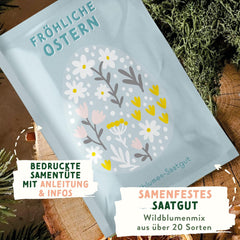 Semințe de pajiște cu flori sălbatice | Semințe de flori cadou de Paște, semințe de iarbă de Paște | Semințe de flori pentru Paște și cadouri de Paște pentru copii | Semințe de flori sălbatice | Pachete de semințe pentru o pajiște cu flori sălbatice