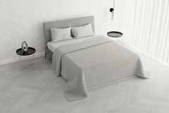 Cuvertură de vară Satin Stripes, poliester, crem, 260X250 Cm Plapumi si pilote Naty Shop