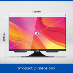 Cello C1924WS Televizor inteligent fără ramă, 12 volți, 19 inch, ultrarapid, WebOS, Freeview Play, FreeSat, difuzoare Pitch Perfect, Bluetooth, Netflix, televizor mic pentru autorulote și camioane