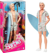 Barbie the Movie - Doll Movies Fans, Ken Doll, păpușă de colecție cu placă de surf și adidași, corp mobil, păr blond platinat, potrivită ca cadou pentru copii de la 3 ani, HPJ97 Papusi Naty Shop Titlu implicit