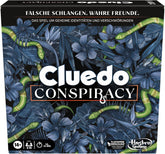 Joc de societate Cluedo Conspiracy de la Hasbro Gaming pentru adulți și adolescenți, versiunea germană a jocului de mister, pentru 4-10 jucători și cu vârsta de 14 ani și peste
