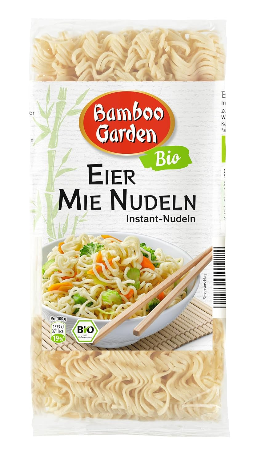 Tăiței cu ouă și mie organice din Bamboo Garden, 250g (Designul ambalajului poate varia)