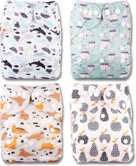 Scutec reutilizabil Littles and Bloomz FLP2-0406, cu capsă standard, 4 scutece