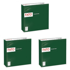 , Șervețele de hârtie de unică folosință, Ideal pentru prânzuri informale și bufete, Pachet de 50 de șervețele, Dimensiune 33X33, 4 ori pliate, 2 straturi, Verde pădure, 100% hârtie din celuloză pură, certificat Fsc