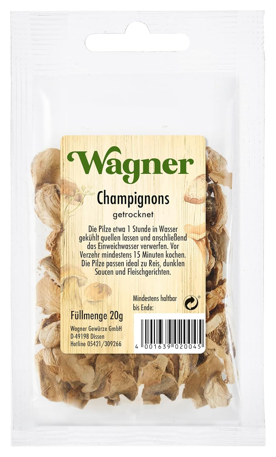 Wagner Green Forest getrocknete Champignons im 1er Pack (1 x 20 g)