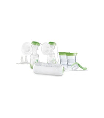 MAM - Elektrische Doppel-Milchpumpe – 2-In-1-Milchpumpe Mit 9 Intensitätsstufen Und 3 Stunden Akkulaufzeit – 2 Easy Start Anti-Colic Flaschen & 2 Vorratsdosen Inklusive – Grün Accesorii Hrana si Alaptare Bebe Naty Shop