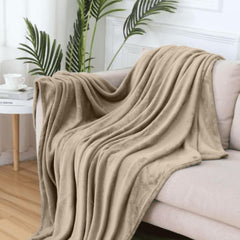 Komfortec pătură pufoasă, pătură confortabilă, pătură fleece, certificată Oeko-Tex, super moale, 150X200 Cm, 260 G/M², bej Paturi si Cuverturi Besuche den Komfortec-Store