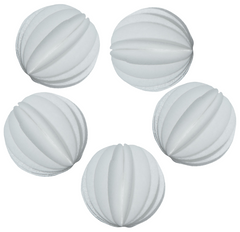 Set 5 decoratiuni comestibile din vafa, Sfere albe