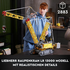 Set macara pe șenile LEGO Technic Liebherr LR 13000, construiește cel mai bun model de vehicul de construcții controlat de la distanță cu aplicația Control+, macara cu sistem de troliu și braț de ridicare, kit model mare pentru adulți 42146 Seturi de constructie Besuche den LEGO-Store