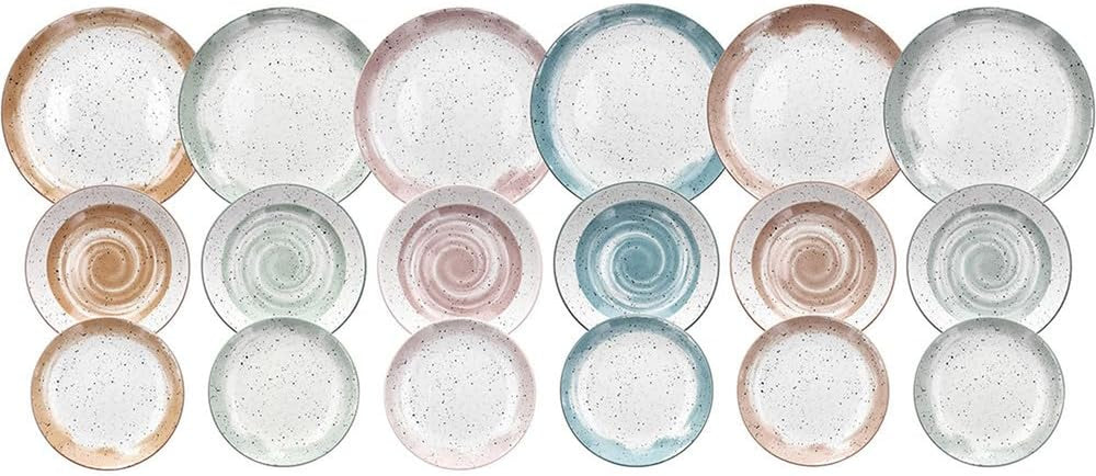 Serviciu de masă Sienna pentru 6 persoane, 18 piese, porțelan, multicolor