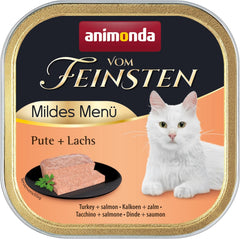 animonda vom Feinsten Mild Menu Mild Variety (32 x 100g), hrană umedă pentru pisici fără cereale, fără zahăr, hrană ușor digerabilă cu carne de curcan