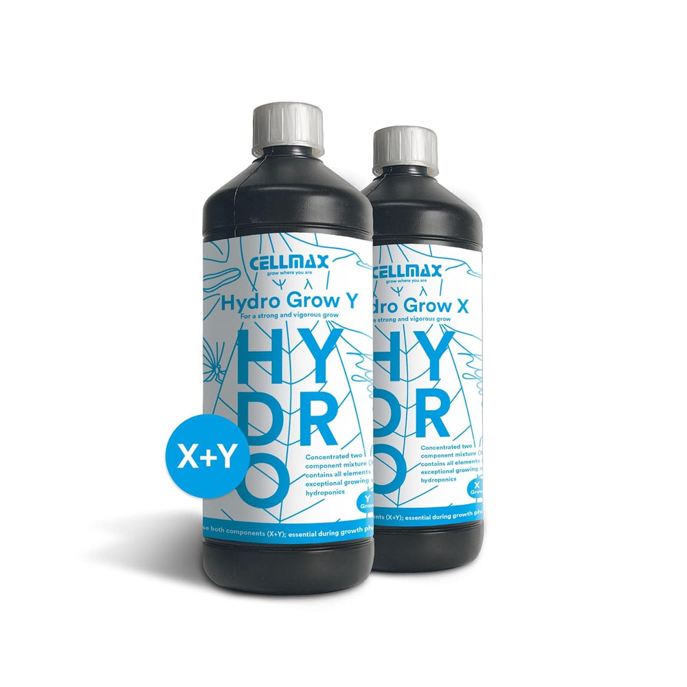 Hydro Grow X & Y | Soluție nutritivă bicomponentă pentru faza de creștere | Special concepută pentru utilizare în hidroponie | Stimulează o creștere sănătoasă în faza inițială | 1L
