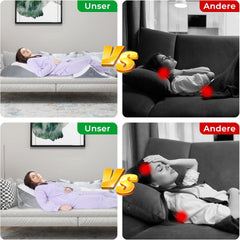 Pernă cu pană reglabilă, pernă de citit din spumă de înaltă densitate cu rolă de gât pentru pat și canapea, pană ergonomică pentru pat pentru apnee de reflux în somn, pernă pentru picioare, pernă pentru spate pentru citit, jucat sau vizionat la televizor